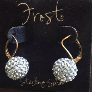Frost Snow Ball Sterling Silver Christmas Earrings